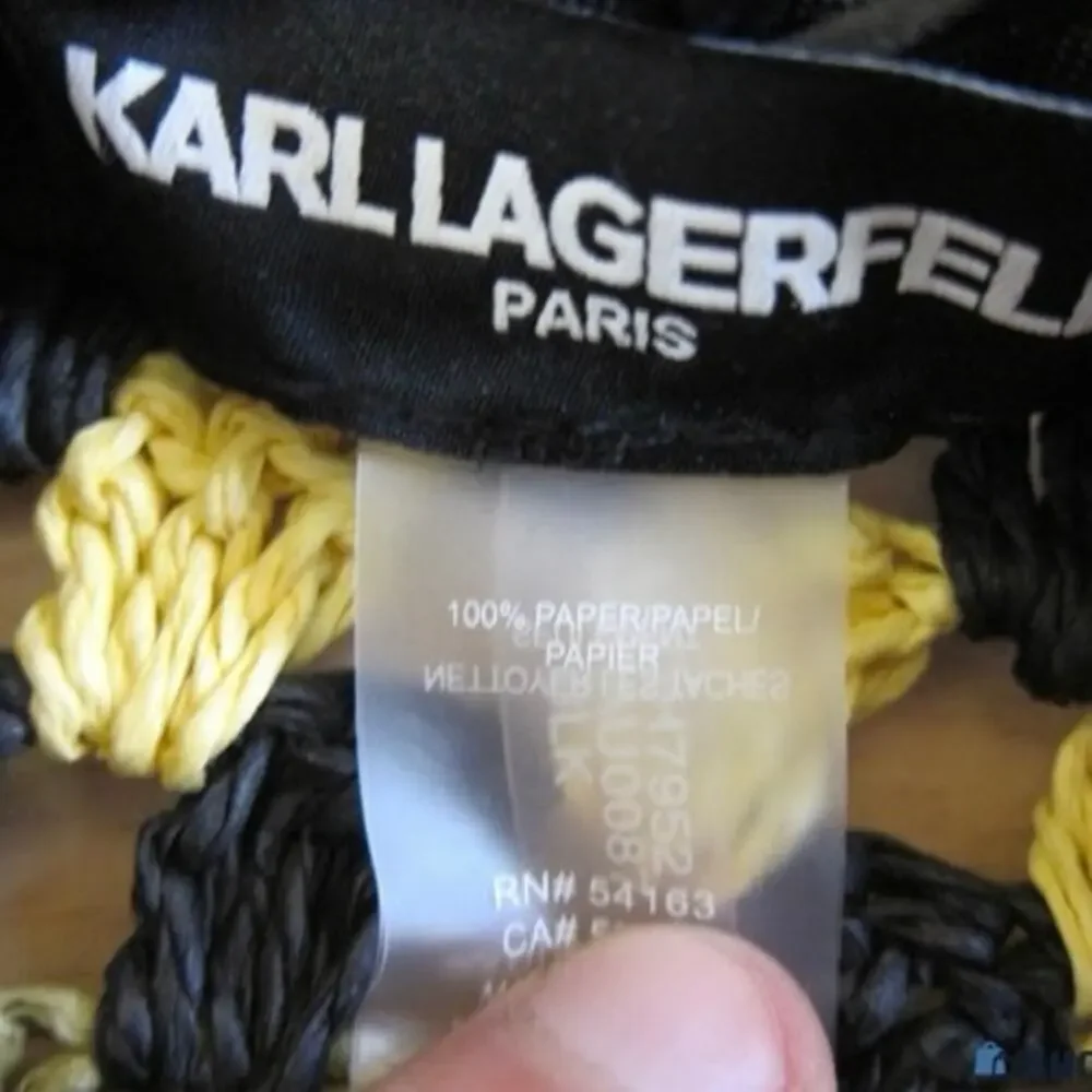 Karl Lagerfeld Paris Striped Bucket Hat | Multicolor Crochet Straw